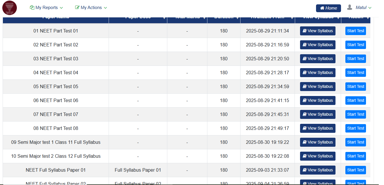 NEET RANKERS TEST SERIES 2026