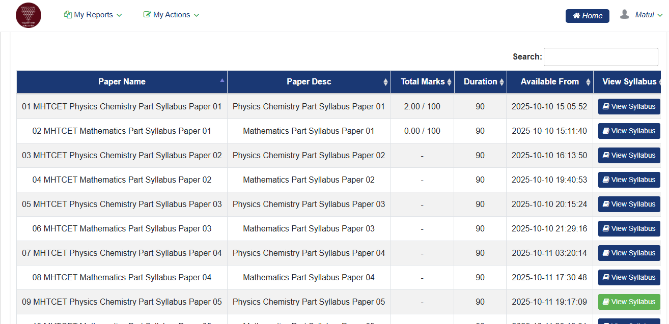 MHT-CET RANKERS ONLINE TEST SERIES 2026